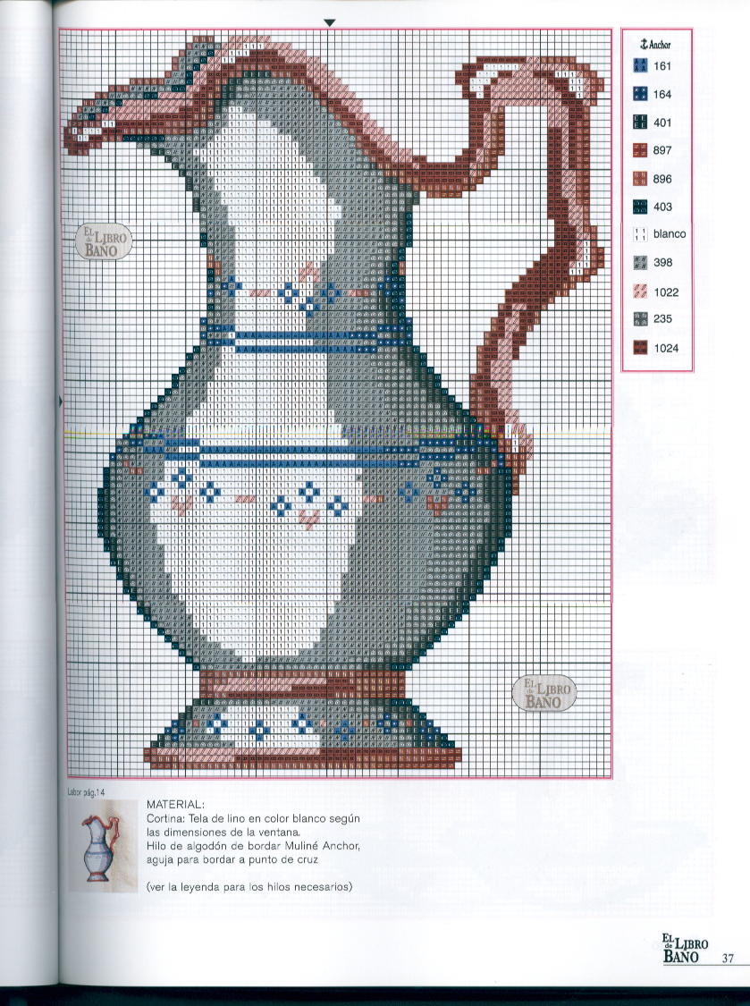 Schema punto croce Libro Del Bagno 25