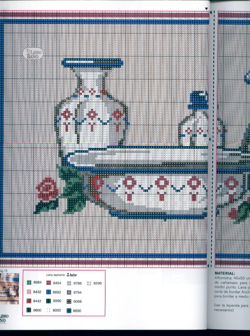 Schema punto croce Libro Del Bagno 30