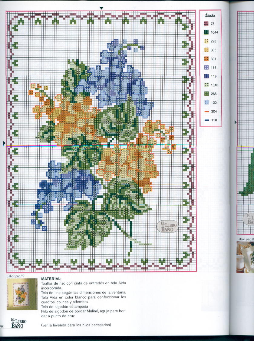 Schema punto croce Libro Del Bagno 85