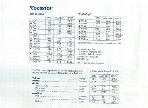 Schema punto croce Tocador 11