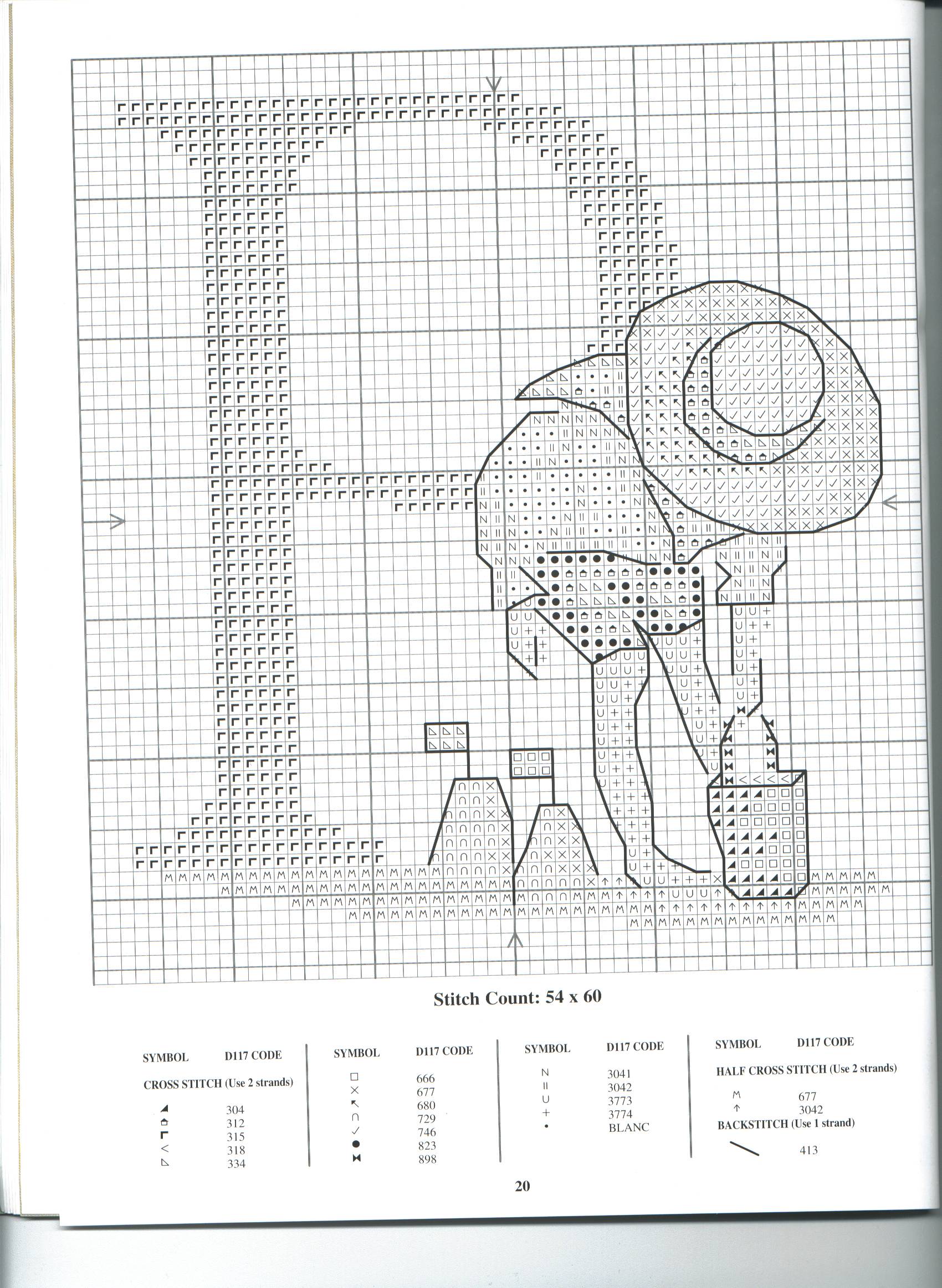 Schema punto croce Alfabeto Bimbi P
