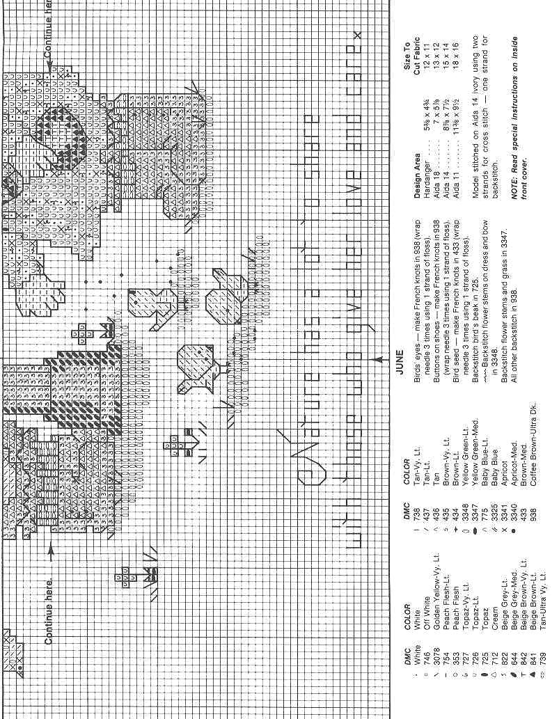 Schema punto croce Bimbe Giugno 3