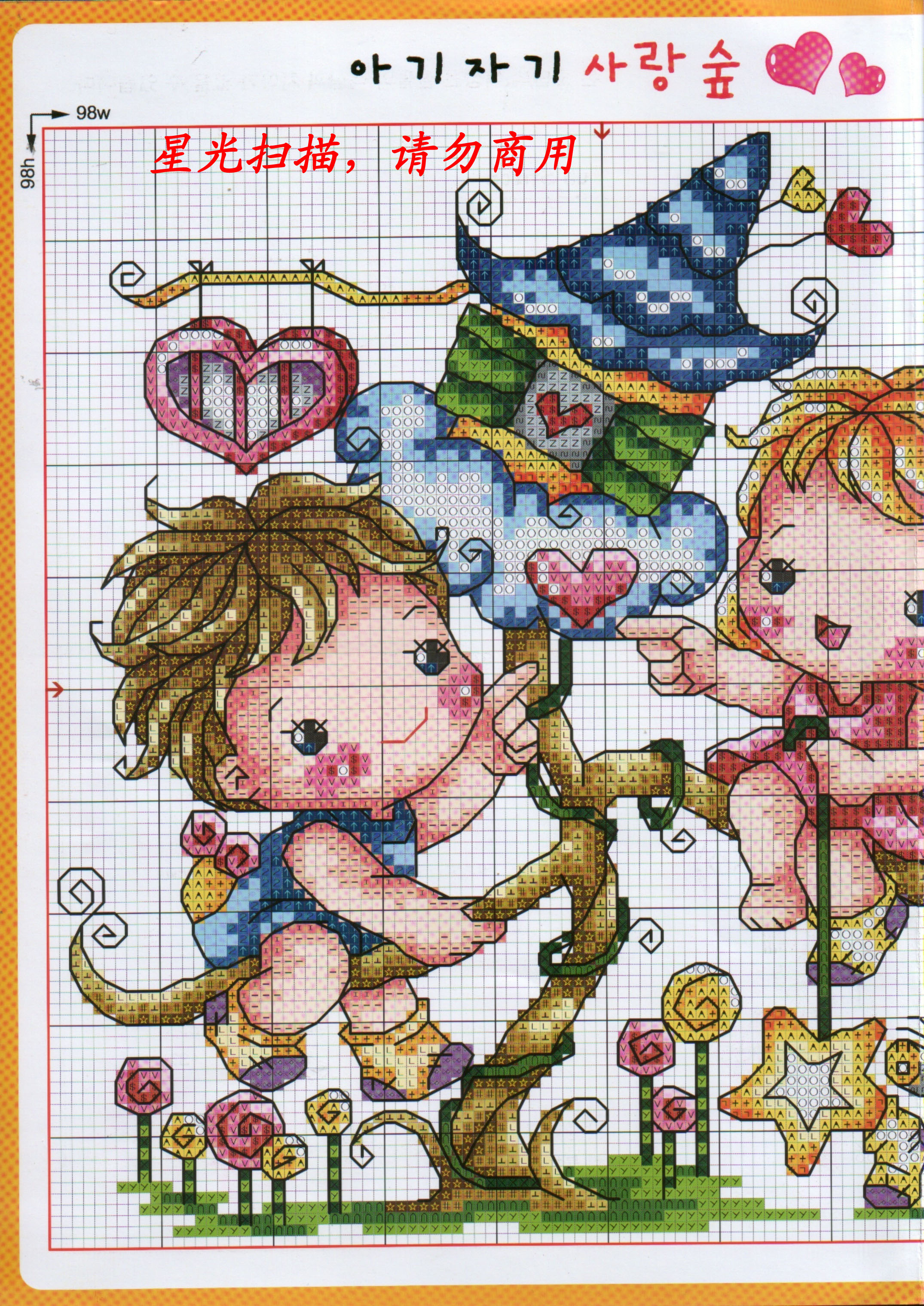 Schema punto croce Bimbi Sull Albero 2