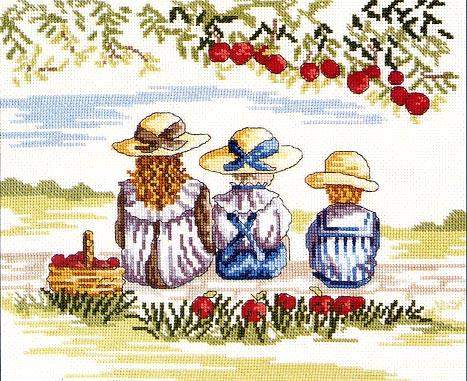 Schema punto croce Mele Picnik 1