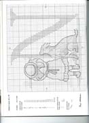 Schema punto croce Alfabeto Bimbi N