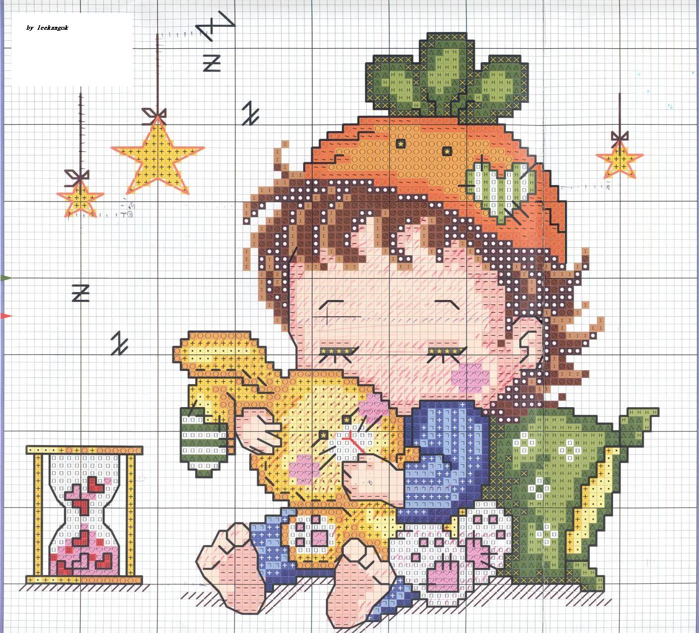 Schema punto croce Sonnellino Coniglietto 3