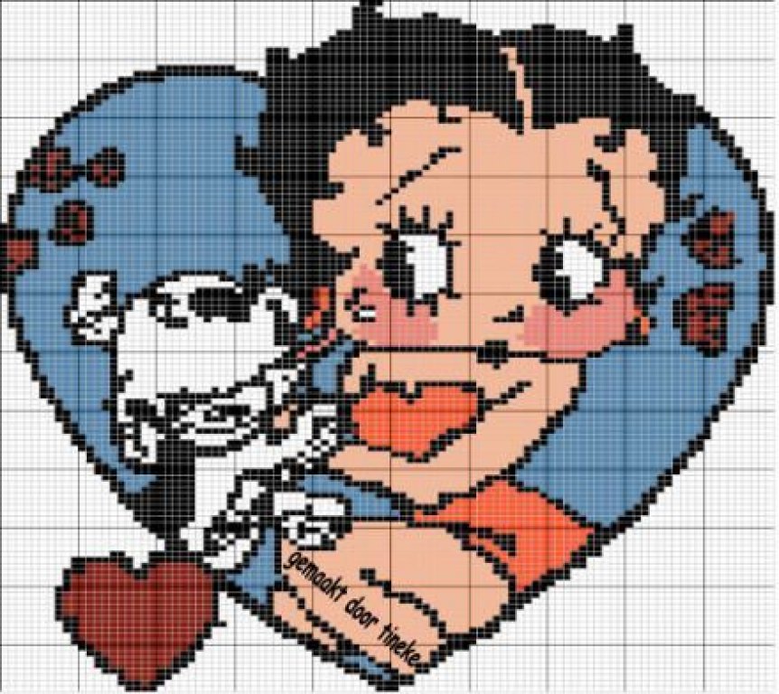 Schema punto croce Betty Boop 13