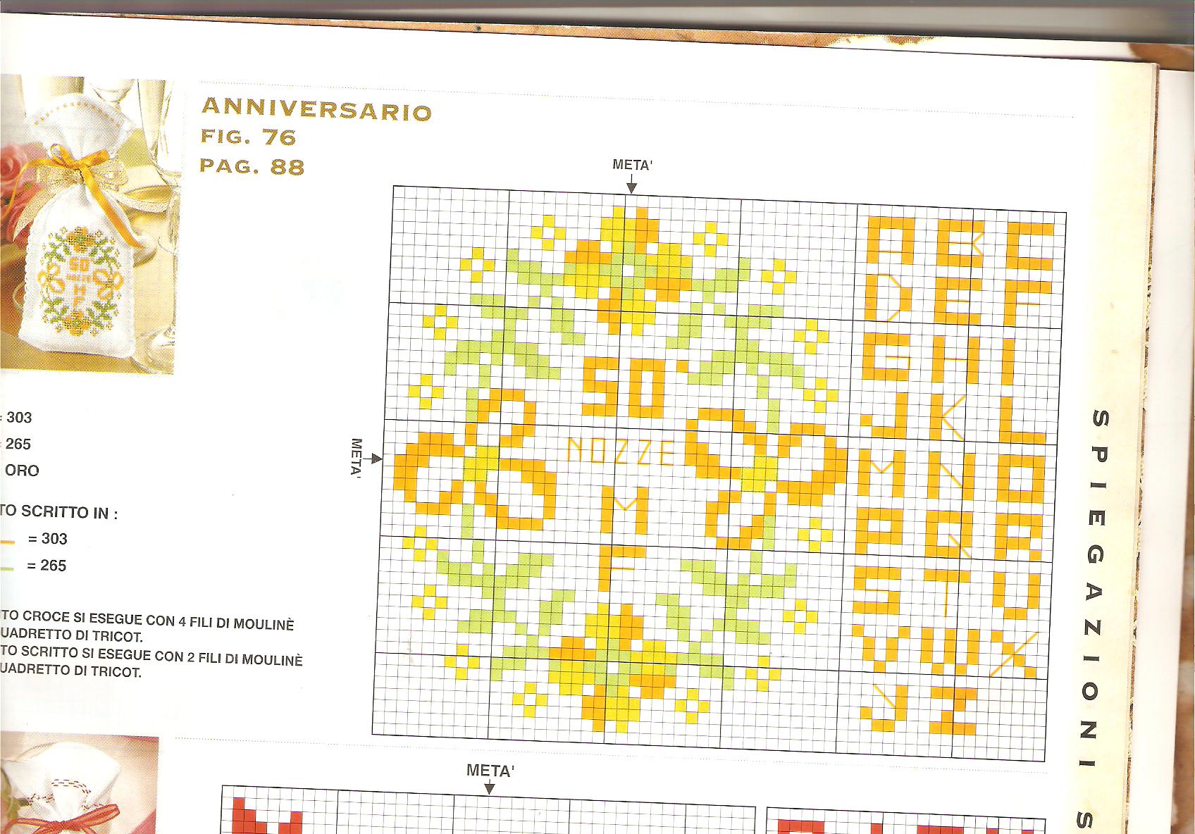 Schema punto croce Nozze Oro Argento 02