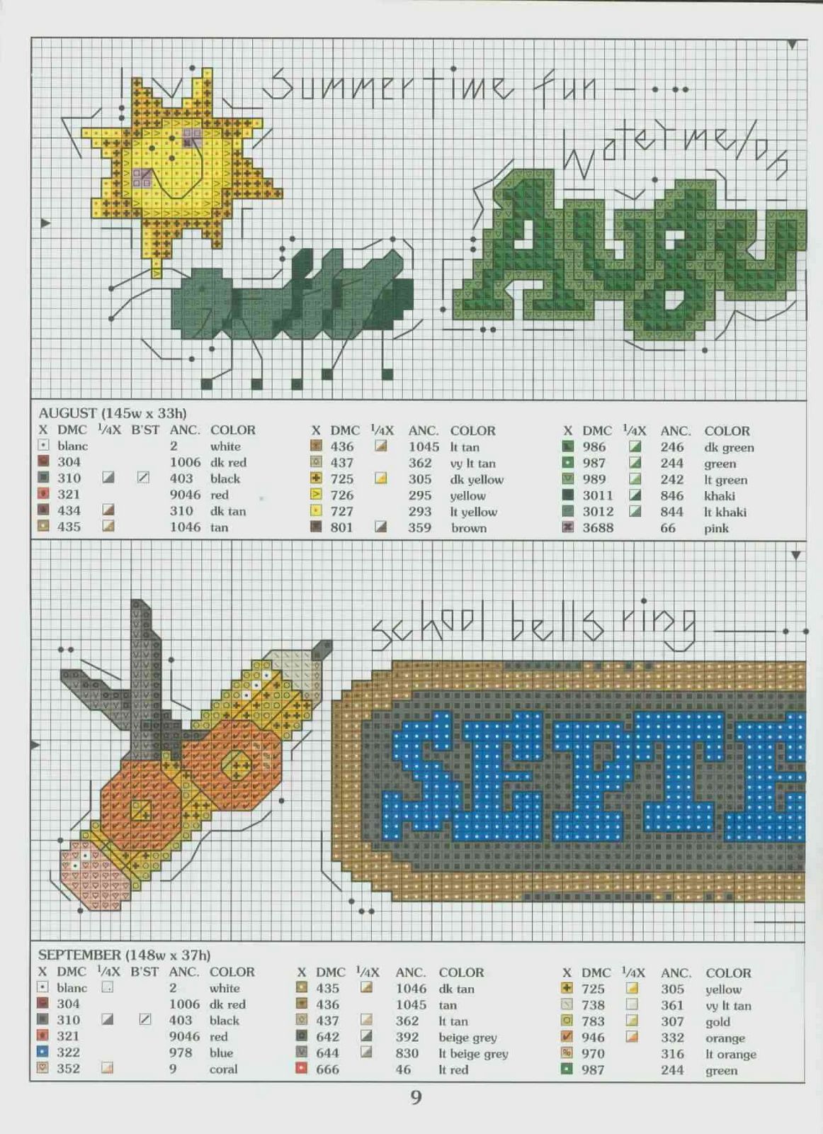 Schema punto croce Agosto