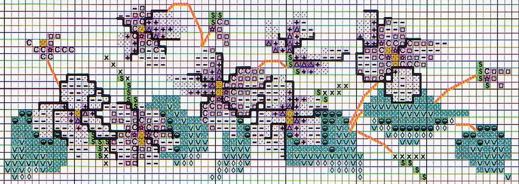 Schema punto croce Asciugamani 05