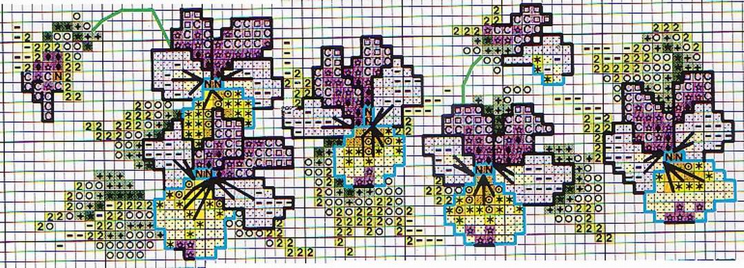 Schema punto croce Asciugamani 09