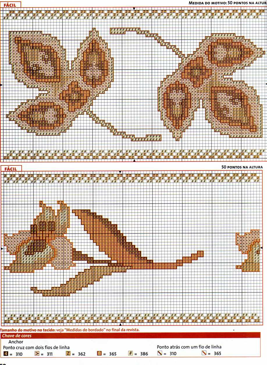 Schema punto croce Asciugamani Fiori 21