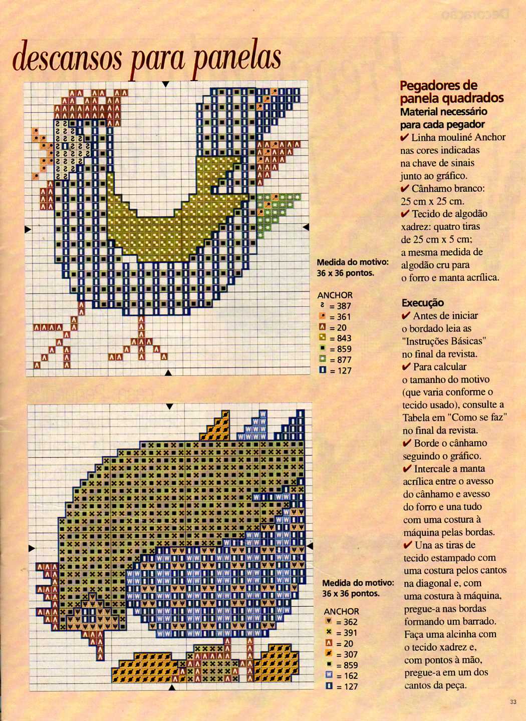 Schema punto croce Asciugapiatti 04