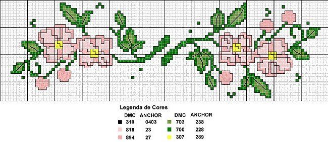 Schema punto croce Barradinho Flores 2