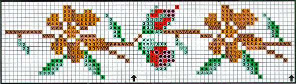 Schema punto croce Bordi Floreali 48