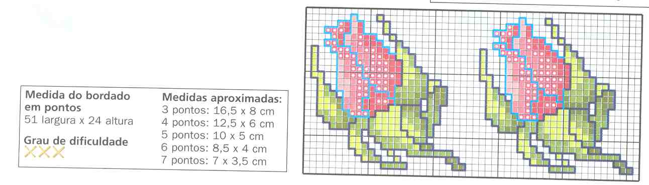 Schema punto croce Bordi Floreali 54