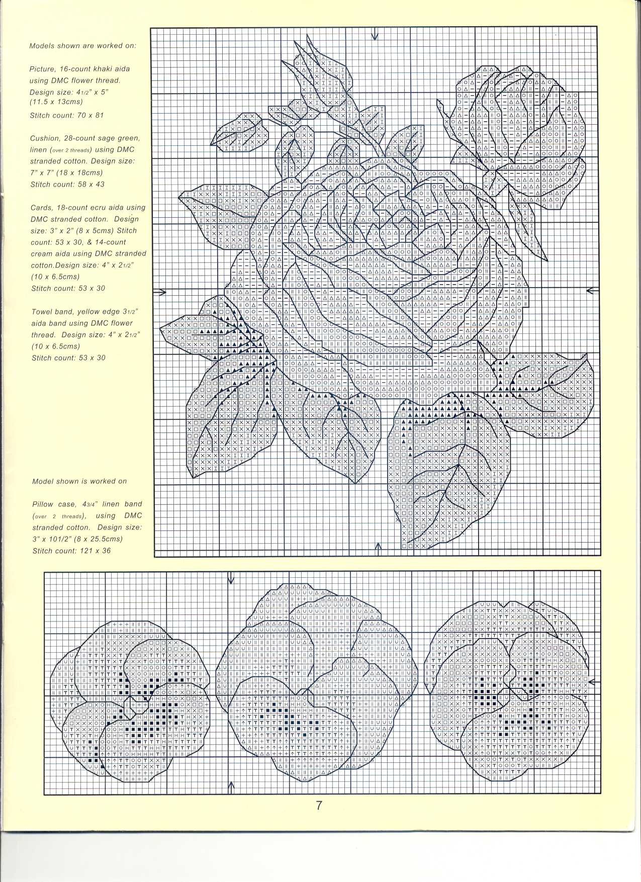 Schema punto croce Bordi Floreali 65