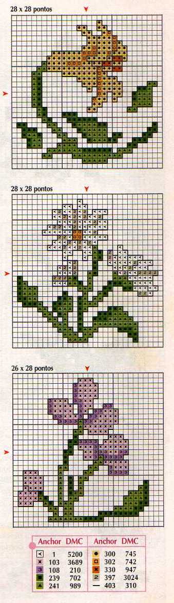 Schema punto croce Bordi Floreali 72