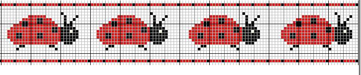 Schema punto croce Bordo-coccinelle