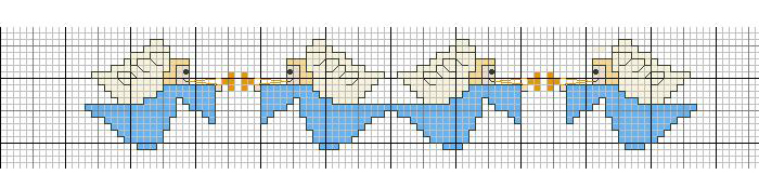 Schema punto croce Bordo-con-angioletti