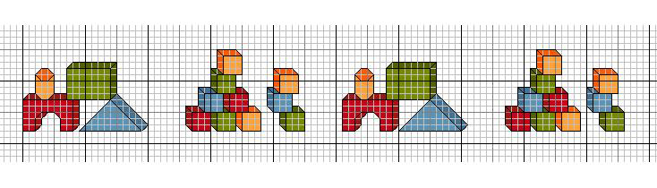 Schema punto croce Bordo-forme-giometriche