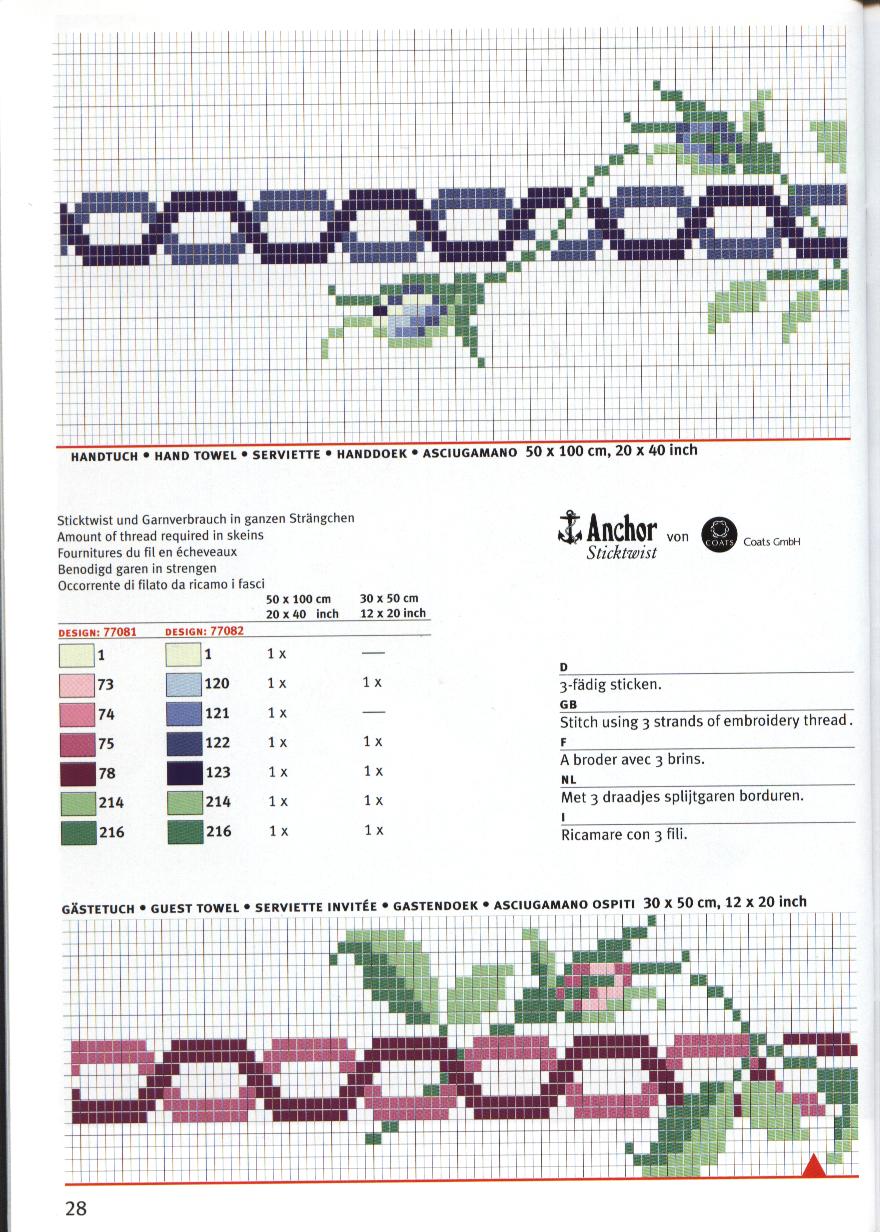 Schema punto croce Bordo Rose 01