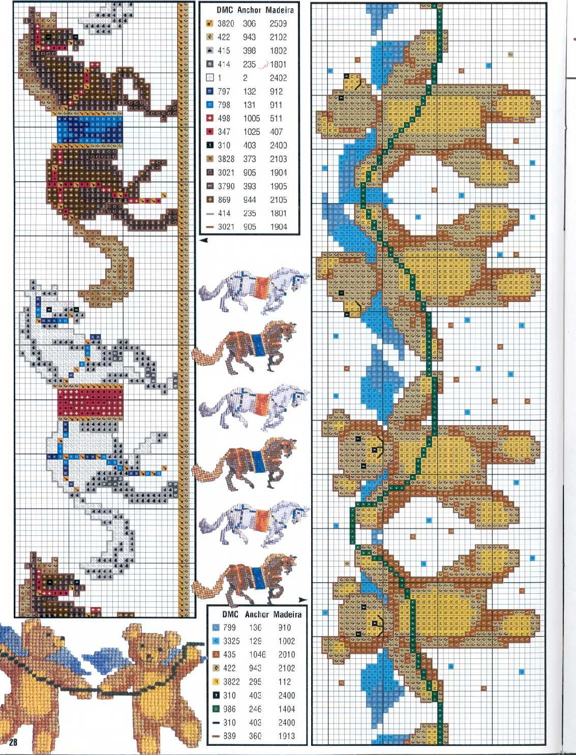 Schema punto croce Cavalli Orsi