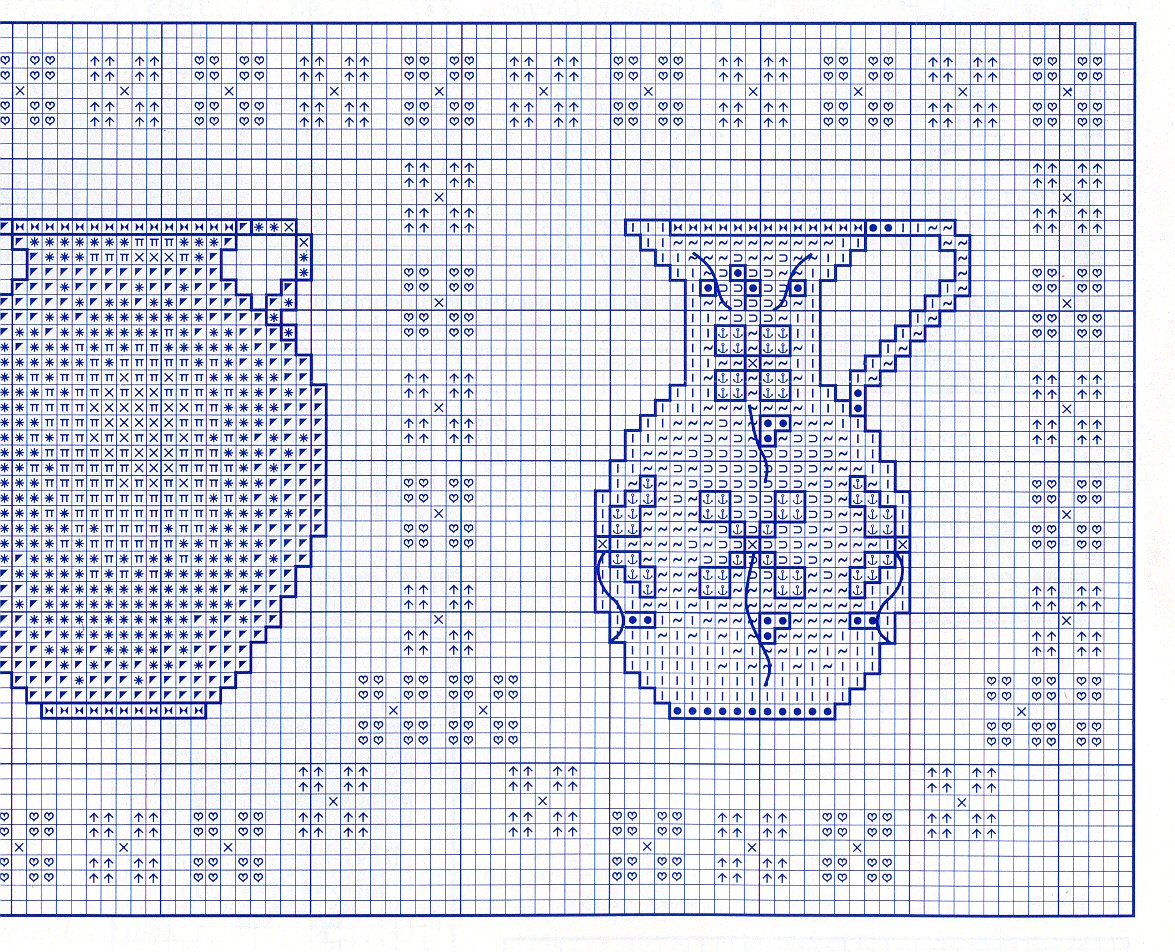 Schema punto croce Cenefa Jarras 03