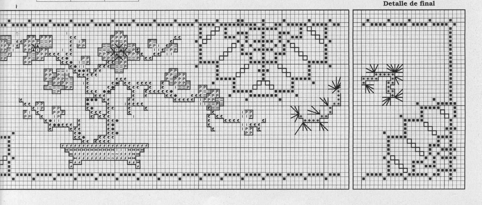 Schema punto croce Cenefas 128