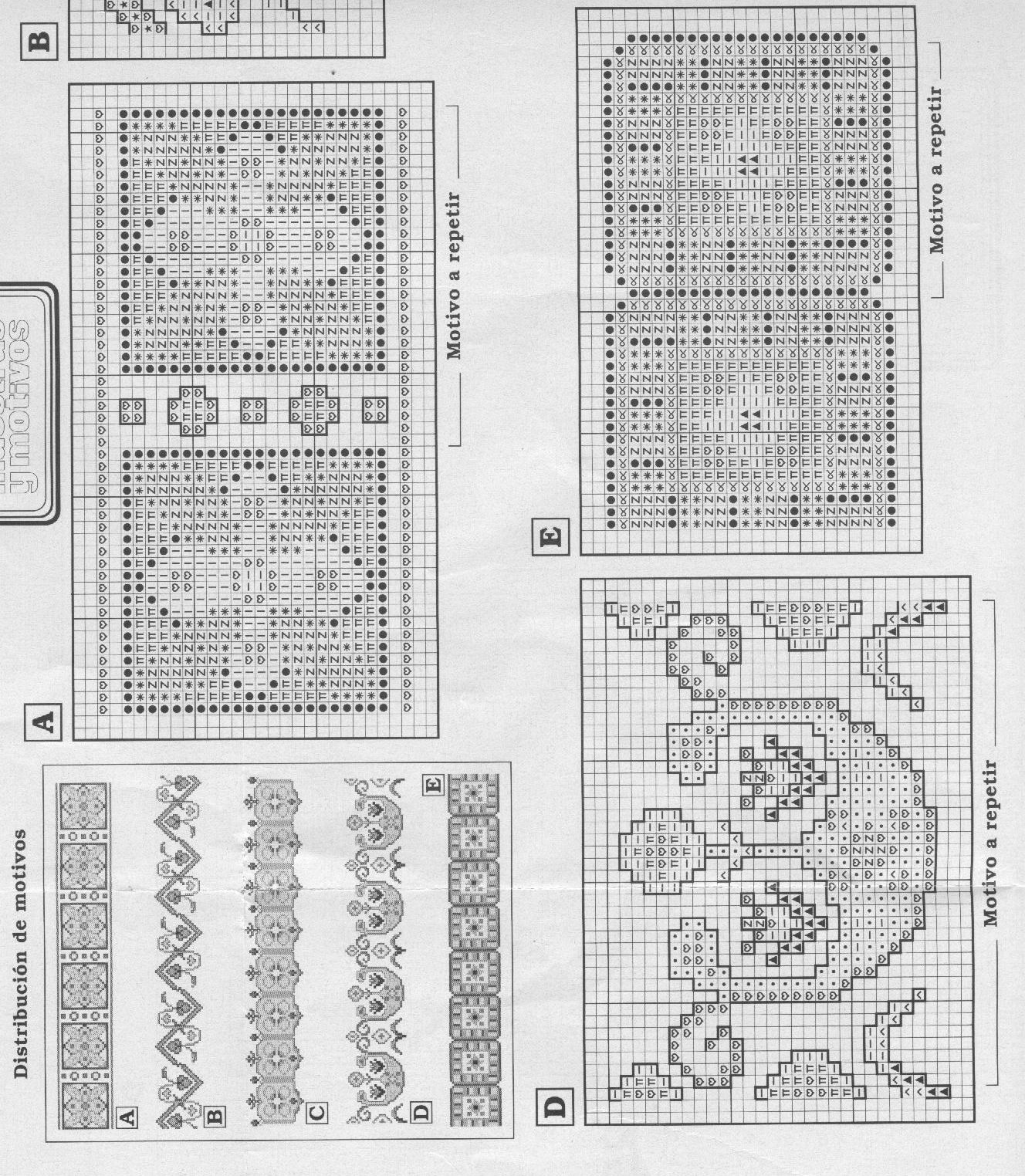 Schema punto croce Cenefas 75