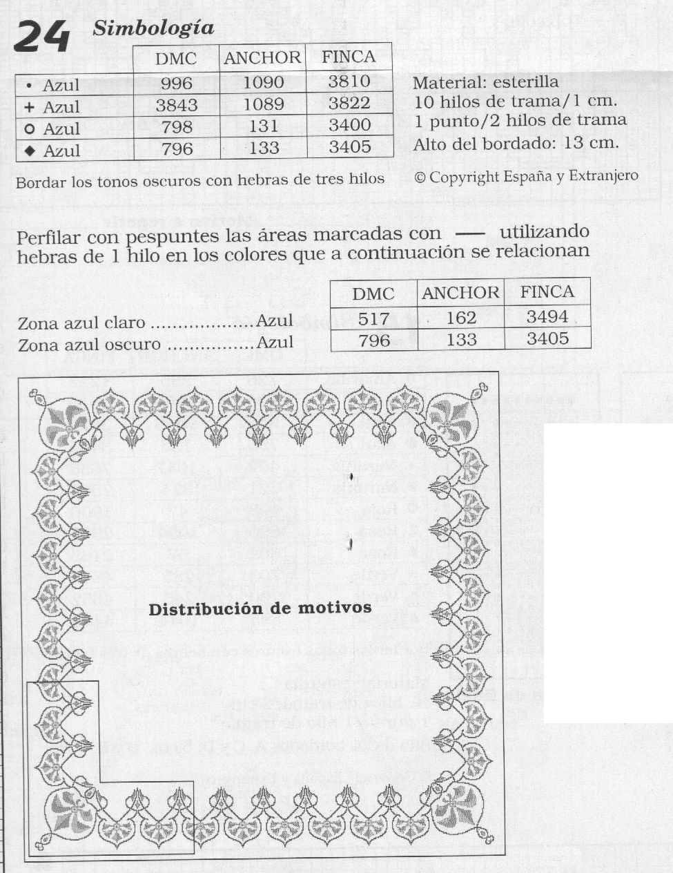 Schema punto croce Cenefas 87