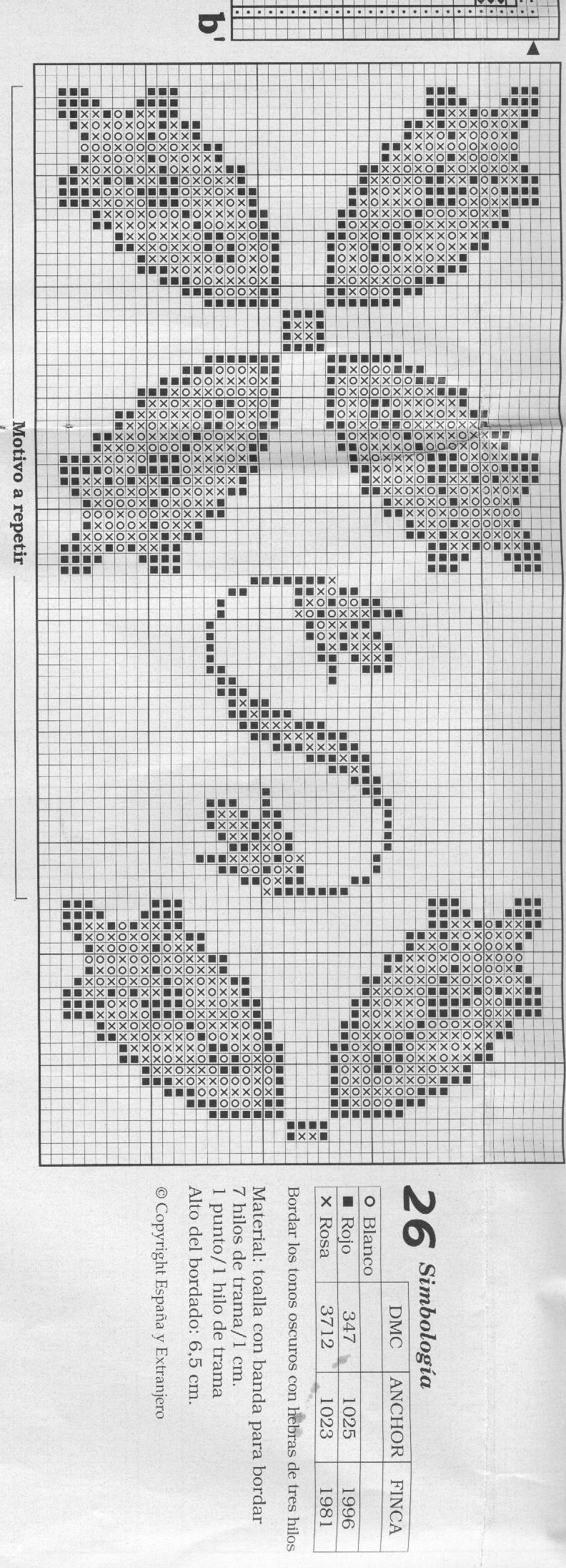 Schema punto croce Cenefas 96