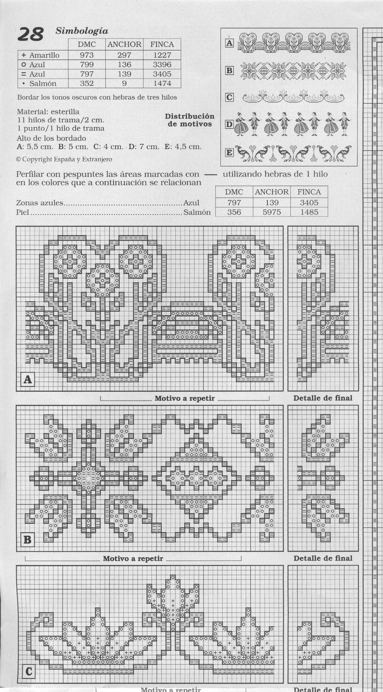 Schema punto croce Cenefas 98