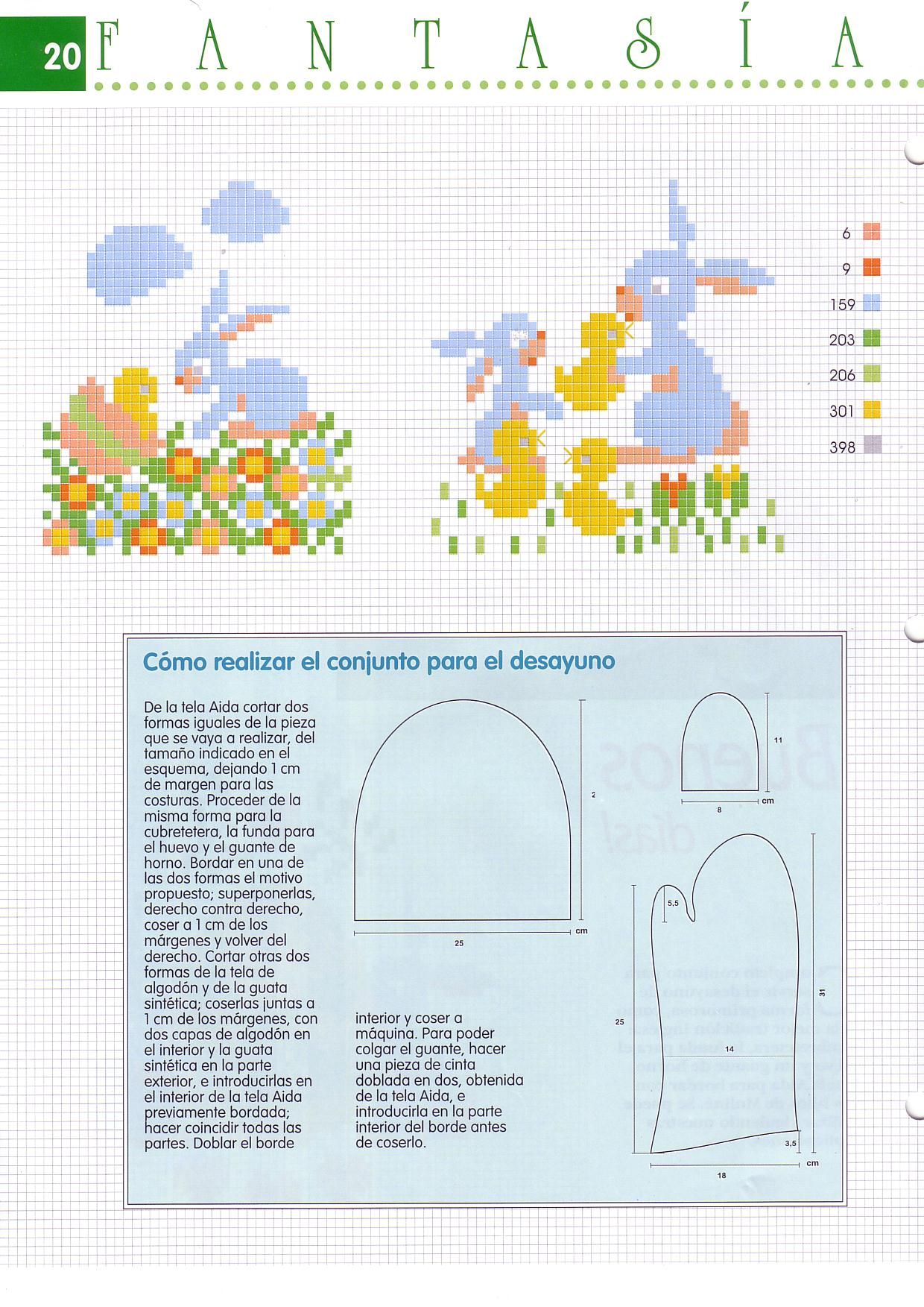 Schema punto croce Conigli E Pulcini