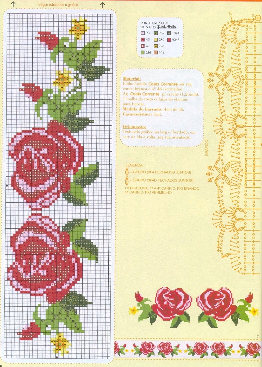 Schema punto croce Coppia Rose Rosse 02