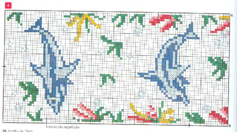 Schema punto croce Dolci Delfini 02