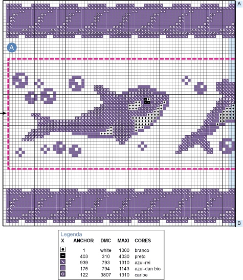 Schema punto croce Dolci Delfini 07