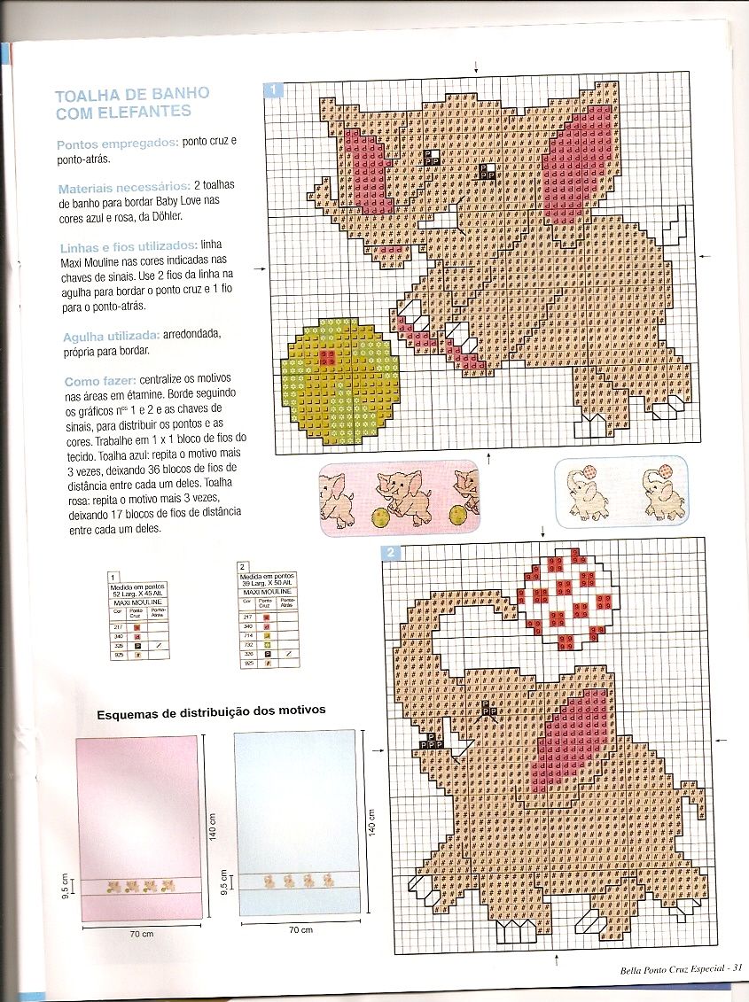 Schema punto croce Elefantini 02