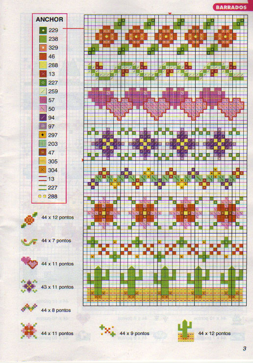 Schema punto croce Fiorellini 12