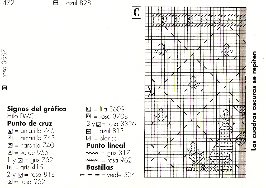 Schema punto croce Fiori 08