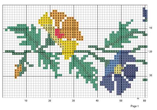 Schema punto croce Fiori Colorati 01