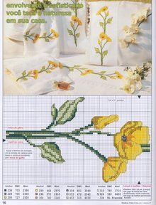 Schema punto croce Fiori Gialli