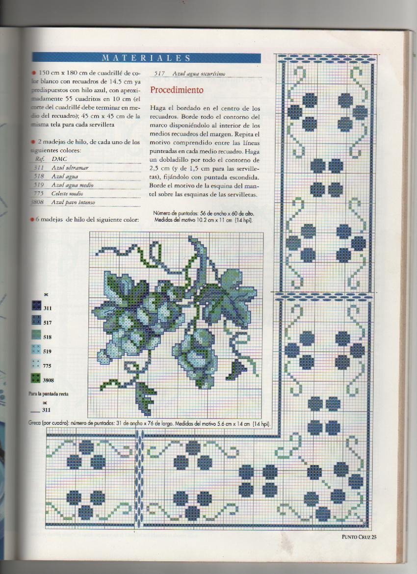 Schema punto croce Foglie Di Vite