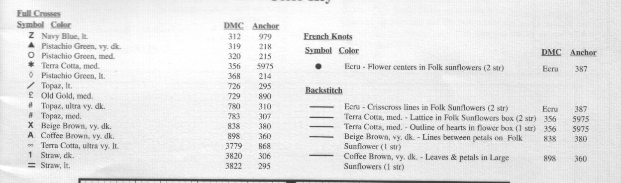 Schema punto croce Folk Sunflowers 02