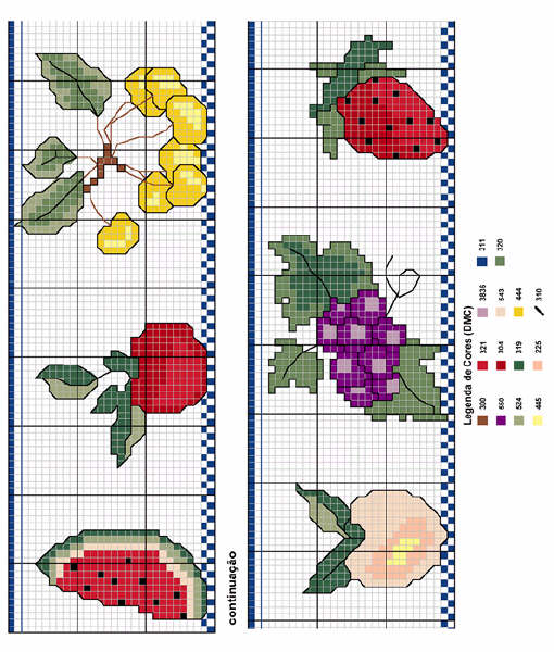 Schema punto croce Frutas