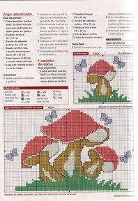 Schema punto croce Funghi-rossi