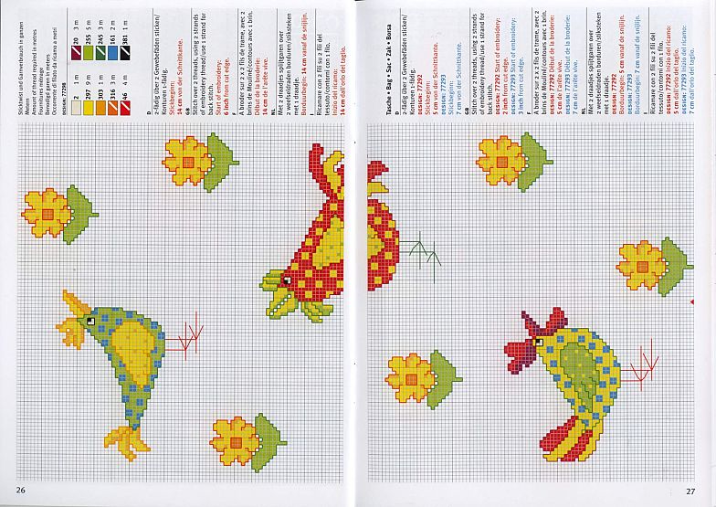 Schema punto croce Galline 05