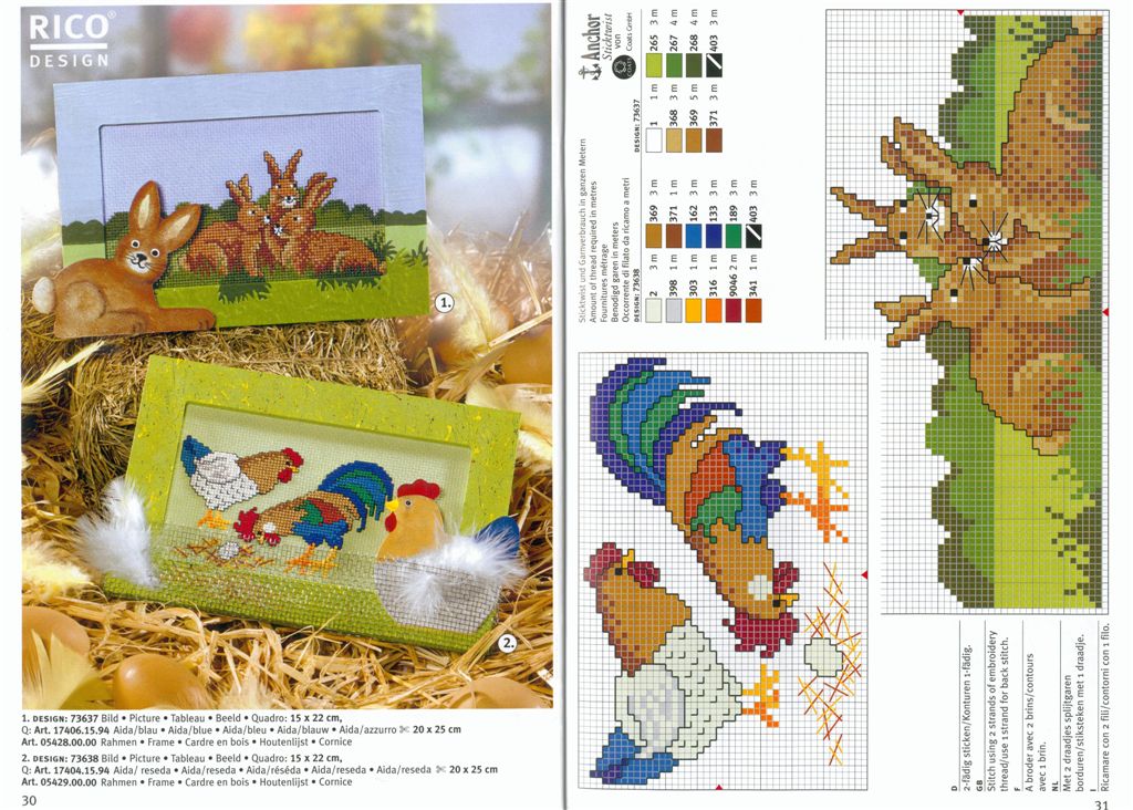 Schema punto croce Galline 3