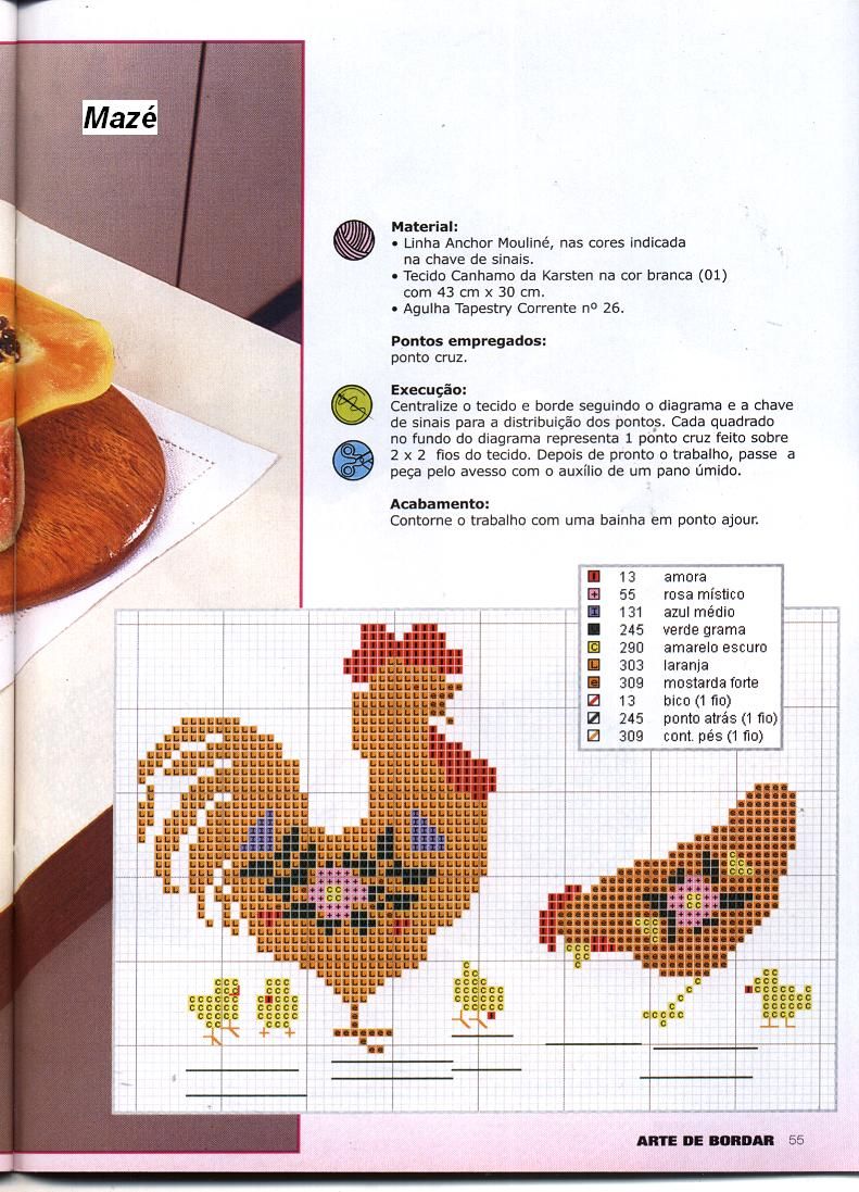 Schema punto croce Galline 4