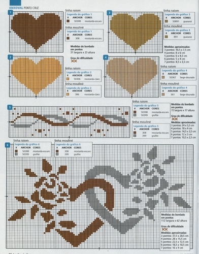 Schema punto croce Geometrie Di Cuori 02